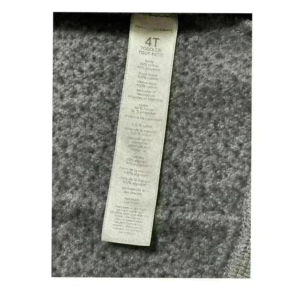 OshKosh B’gosh Baby Toddle Hoodie Gray-Blue Sweater Size 4-T - Picture 8 of 8